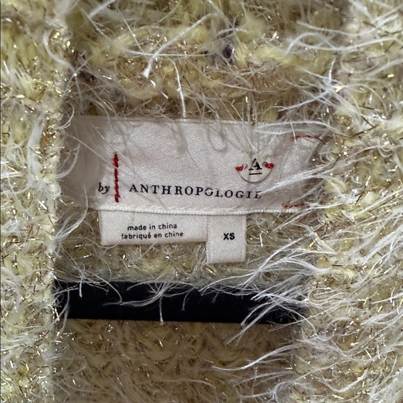 Anthropologie Fuzzy Yellow Cardigan - Picture 2 of 3